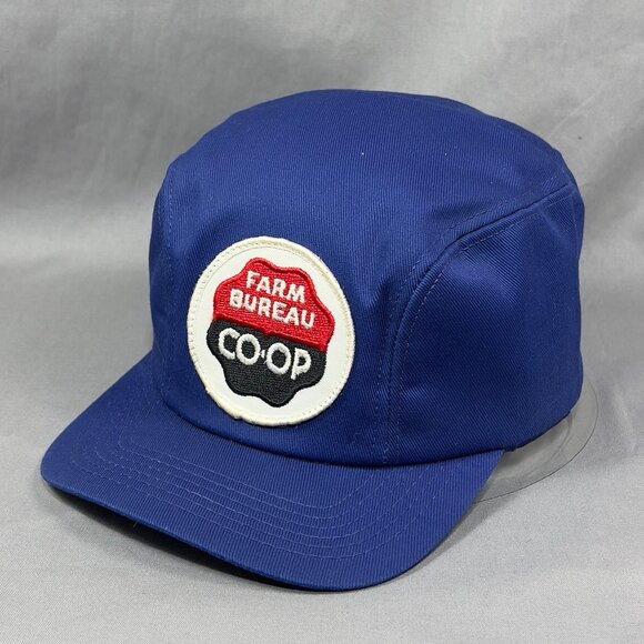 Vtg Farm Bureau Co Op Ear Flaps Fitted 7 3/8 Hat Cap Blue Agriculture Rancher - Picture 8 of 16
